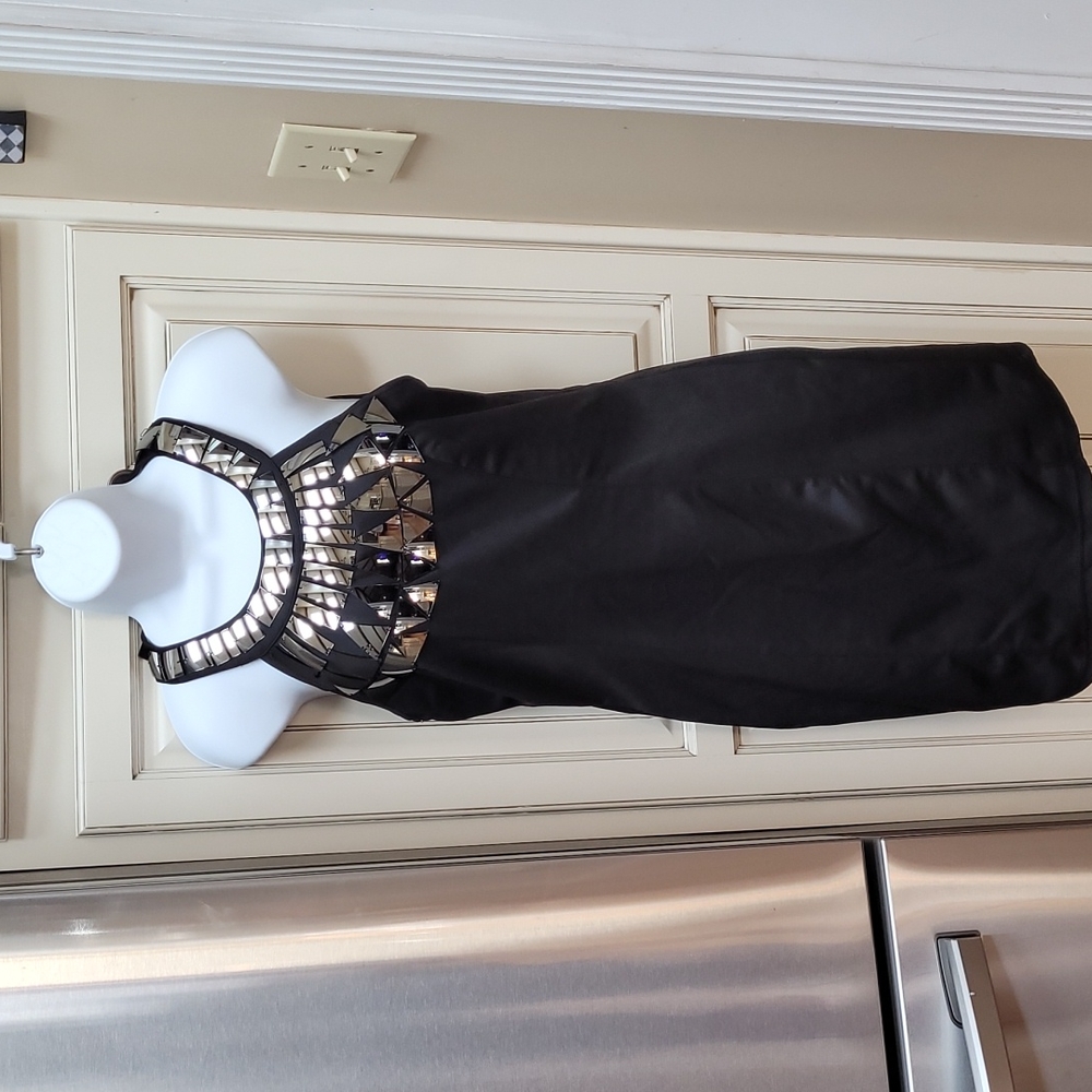 Venus Mirror Pieces Black Sexy Dress